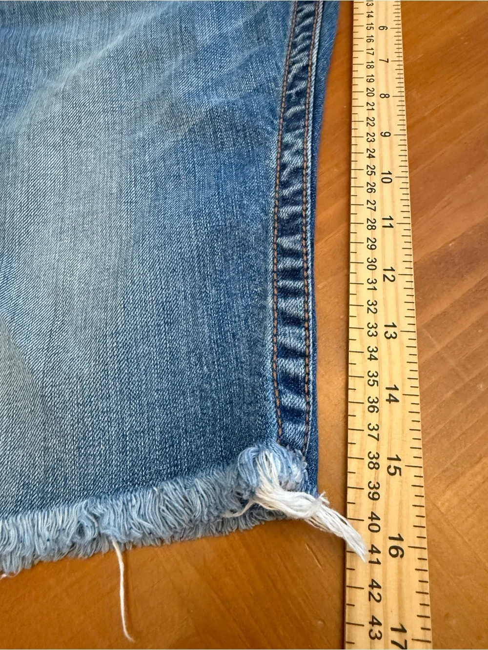 True Religion Denim Jean Shorts 30 Ricky Flap Frayed Hem Summer Casual Everyday